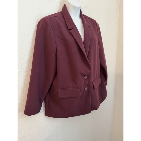 Old Navy Women’s Blazer Jacket Holiday Career Fall Burgundy Red XL Office - Picture 2 of 5